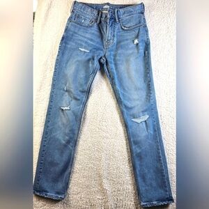 Old Navy Men's Slim Fit Medium Wash Rip and Repair Design Size 29x30